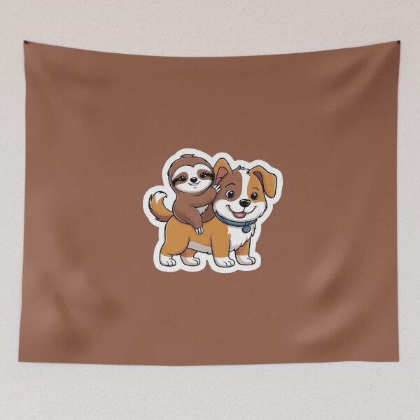 Item preview, Cute Sloth and pug Friendship for Pug Lover designed and sold by Laugh-Lines.