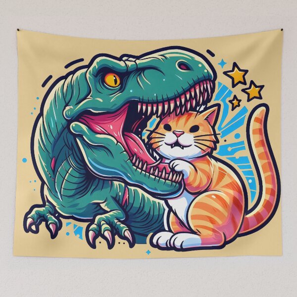 Item preview, t rex vs cat designed and sold by aliraweb.