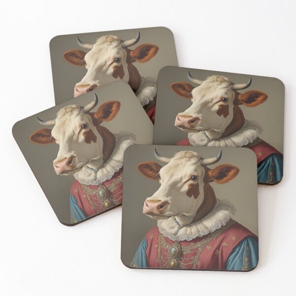 Item preview, A gracefully aging cow, elegantly dressed in medieval attire designed and sold by ModernTwisted.