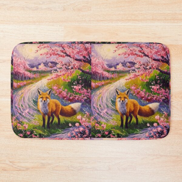 Artikelvorschau, Fuchs-Portrait. Kirschblüte, Blumenfuchs, Vintage-Fuchs, Fuchs-Malerei, Vincent van Gogh-Stil entworfen und verkauft von FoxVibes.