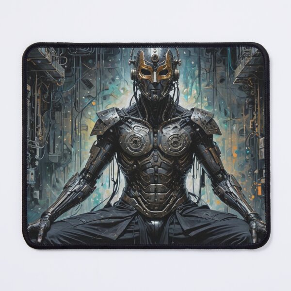 Item preview, Technomancer Meditation, Cyborg, Science Fiction Art designed and sold by Burn-Ego.