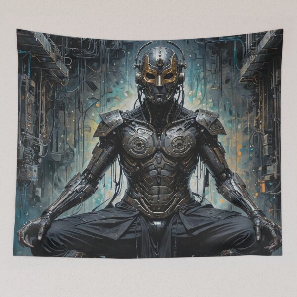 Item preview, Technomancer Meditation, Cyborg, Science Fiction Art designed and sold by Burn-Ego.