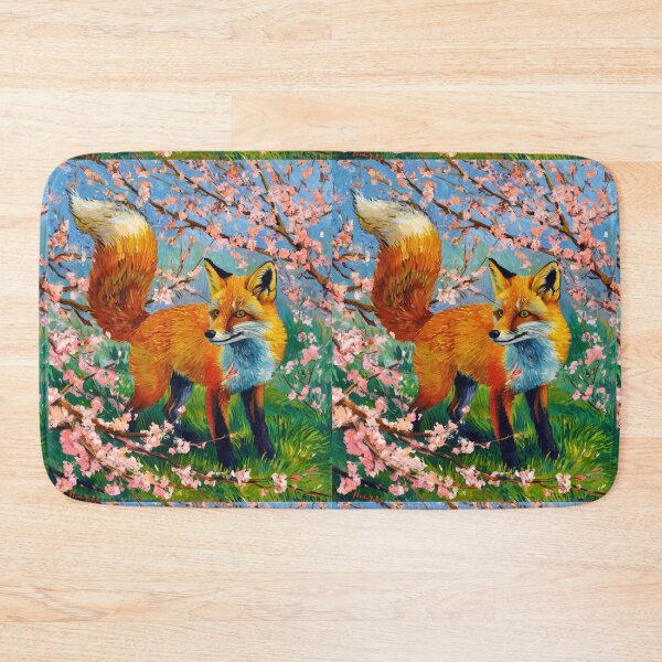 Artikelvorschau, Fuchs-Portrait. Kirschblüte, Blumenfuchs, Vintage-Fuchs, Fuchs-Malerei, Vincent van Gogh-Stil entworfen und verkauft von FoxVibes.