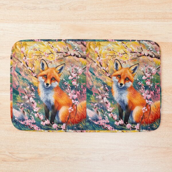 Artikelvorschau, Fuchs-Portrait. Kirschblüte, Blumenfuchs, Vintage-Fuchs, Fuchs-Malerei, Vincent van Gogh-Stil entworfen und verkauft von FoxVibes.