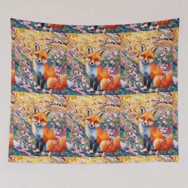 Artikelvorschau, Fuchs-Portrait. Kirschblüte, Blumenfuchs, Vintage-Fuchs, Fuchs-Malerei, Vincent van Gogh-Stil entworfen und verkauft von FoxVibes.