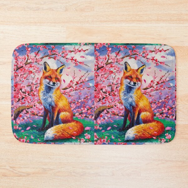 Artikelvorschau, Fuchs-Portrait. Kirschblüte, Blumenfuchs, Vintage-Fuchs, Fuchs-Malerei, Vincent van Gogh-Stil entworfen und verkauft von FoxVibes.