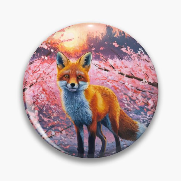 Artikelvorschau, Fuchs-Portrait. Kirschblüte, Blumenfuchs, Vintage-Fuchs, Fuchs-Malerei, Vincent van Gogh-Stil entworfen und verkauft von FoxVibes.
