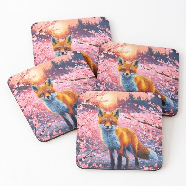 Artikelvorschau, Fuchs-Portrait. Kirschblüte, Blumenfuchs, Vintage-Fuchs, Fuchs-Malerei, Vincent van Gogh-Stil entworfen und verkauft von FoxVibes.
