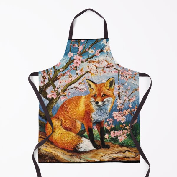 Artikelvorschau, Fuchs-Portrait. Kirschblüte, Blumenfuchs, Vintage-Fuchs, Fuchs-Malerei, Vincent van Gogh-Stil entworfen und verkauft von FoxVibes.