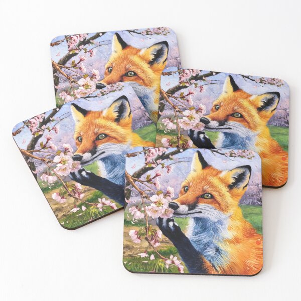 Artikelvorschau, Fuchs-Portrait. Kirschblüte, Blumenfuchs, Vintage-Fuchs, Fuchs-Malerei, Vincent van Gogh-Stil entworfen und verkauft von FoxVibes.
