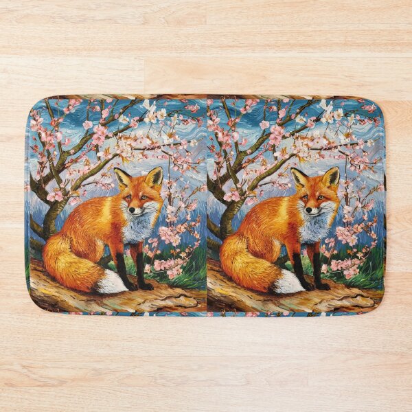 Artikelvorschau, Fuchs-Portrait. Kirschblüte, Blumenfuchs, Vintage-Fuchs, Fuchs-Malerei, Vincent van Gogh-Stil entworfen und verkauft von FoxVibes.