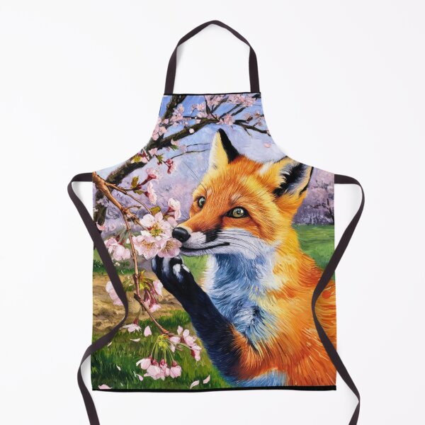 Artikelvorschau, Fuchs-Portrait. Kirschblüte, Blumenfuchs, Vintage-Fuchs, Fuchs-Malerei, Vincent van Gogh-Stil entworfen und verkauft von FoxVibes.