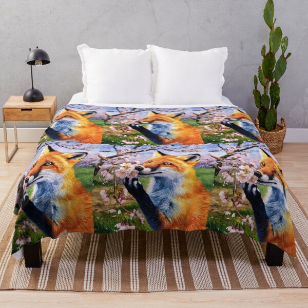 Artikelvorschau, Fuchs-Portrait. Kirschblüte, Blumenfuchs, Vintage-Fuchs, Fuchs-Malerei, Vincent van Gogh-Stil entworfen und verkauft von FoxVibes.