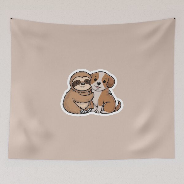 Item preview, Cute Sloth and pug Friendship for Pug Lover designed and sold by Laugh-Lines.