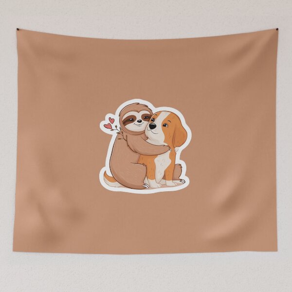 Item preview, Cute Sloth and pug Friendship for Pug Lover designed and sold by Laugh-Lines.
