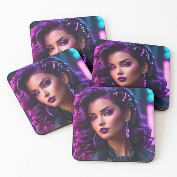 Item preview, Purple Synthwave Cyberpunk Lady designed and sold by Bunmigraphics .