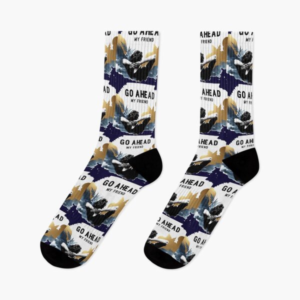Item preview, Go Ahead My Friend Motto  Relax Man Navy Gold Art   designed and sold by Nanthanon.