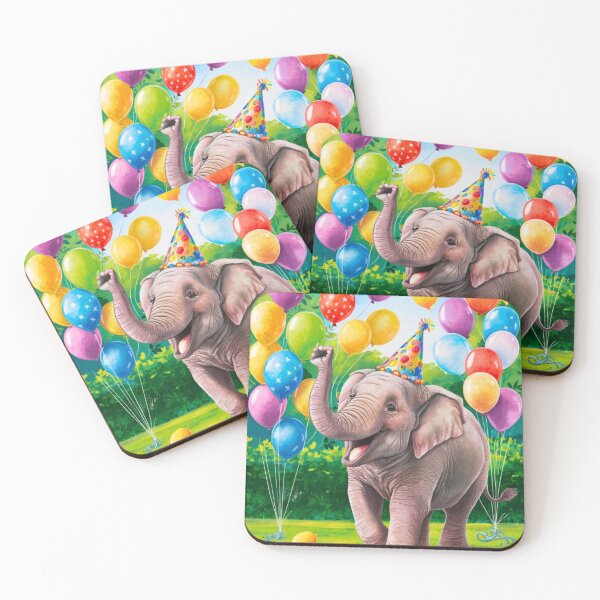 Item preview, Birthday Elephant. Birthday celebration, Cute Elephant, party animal, colorful elephant, elephant drawing designed and sold by ElephantVibes.