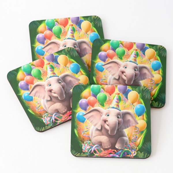 Item preview, Birthday Elephant. Birthday celebration, Cute Elephant, party animal, colorful elephant, elephant drawing designed and sold by ElephantVibes.