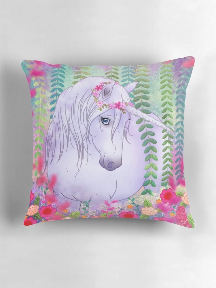 Thumbnail 3 of 4, Pillow, Unicorn paradise designed and sold by Chiwowy.