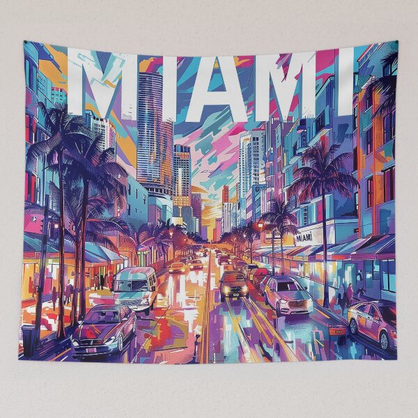 Item preview, Miami Travel Illustration designed and sold by nomiraclehere.