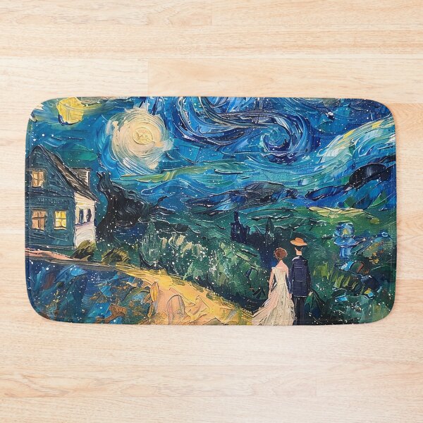 Item preview, Couple in love: A painting inspired by the art of Van Gogh. designed and sold by ArtwaveEmporium.