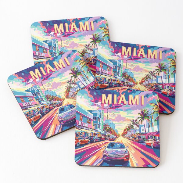 Item preview, Miami Travel Illustration designed and sold by nomiraclehere.