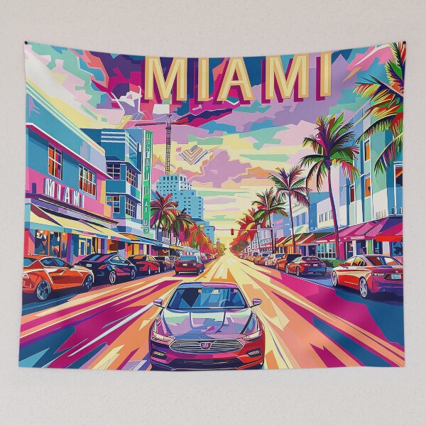 Item preview, Miami Travel Illustration designed and sold by nomiraclehere.