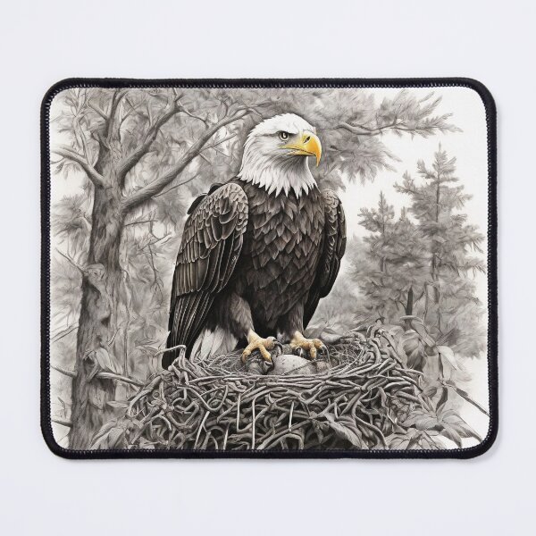 Item preview, Pencil drawn Bald Eagla High Quality Black and White Design designed and sold by Pencil-Art.