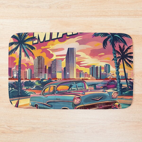 Item preview, Miami Travel Illustration designed and sold by nomiraclehere.