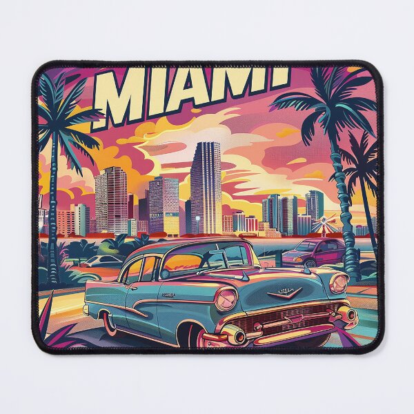 Item preview, Miami Travel Illustration designed and sold by nomiraclehere.