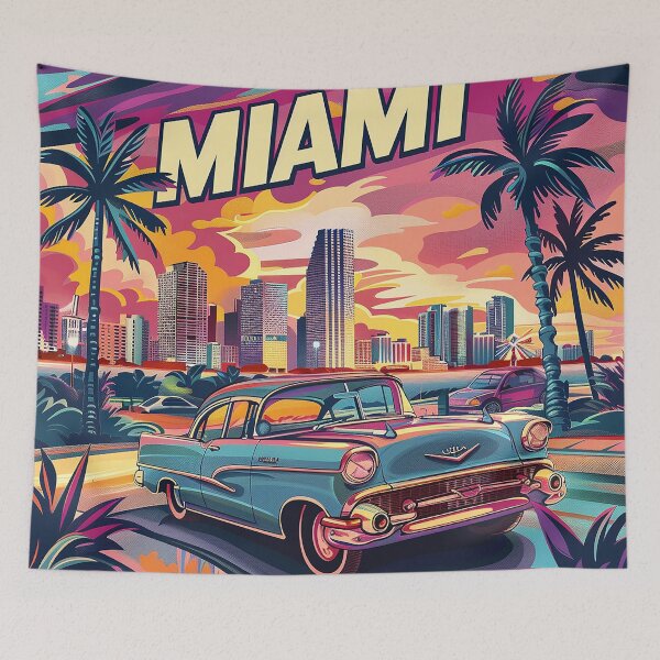 Item preview, Miami Travel Illustration designed and sold by nomiraclehere.