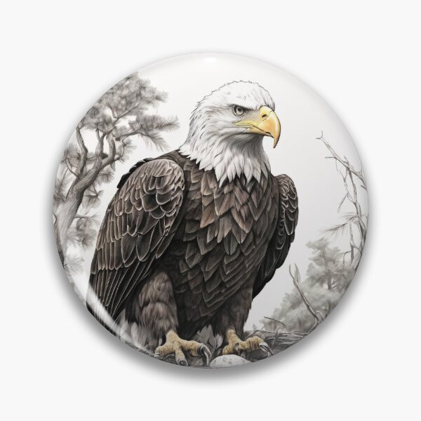 Item preview, Pencil drawn Bald Eagla High Quality Black and White Design designed and sold by Pencil-Art.