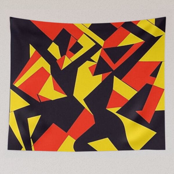 Item preview, Flames silhouetting dancers designed and sold by George Hutton Hunter.