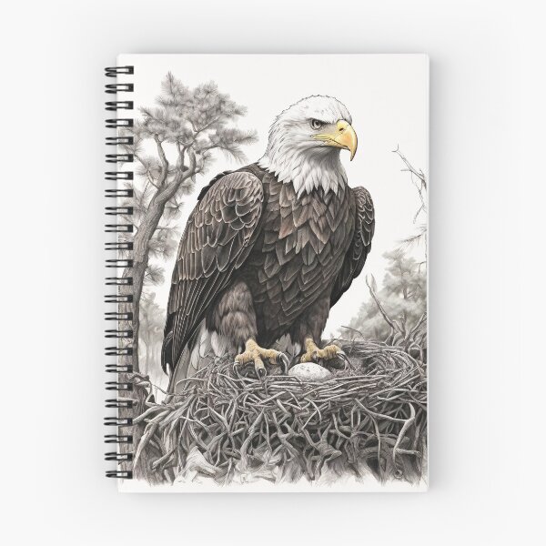 Item preview, Pencil drawn Bald Eagla High Quality Black and White Design designed and sold by Pencil-Art.