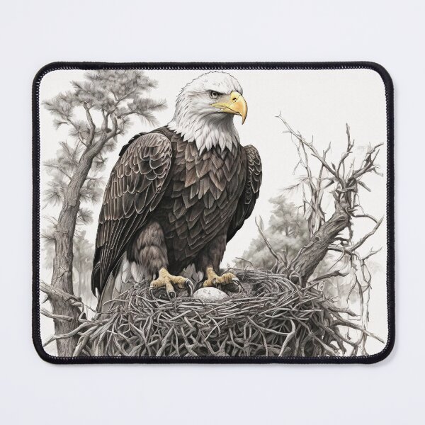 Item preview, Pencil drawn Bald Eagla High Quality Black and White Design designed and sold by Pencil-Art.