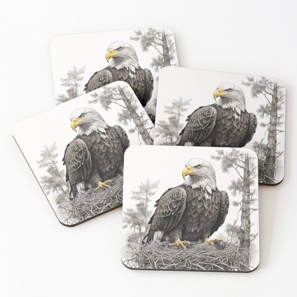 Item preview, Pencil drawn Bald Eagla High Quality Black and White Design designed and sold by Pencil-Art.