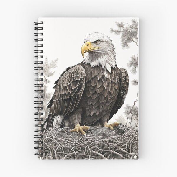 Item preview, Pencil drawn Bald Eagla High Quality Black and White Design designed and sold by Pencil-Art.