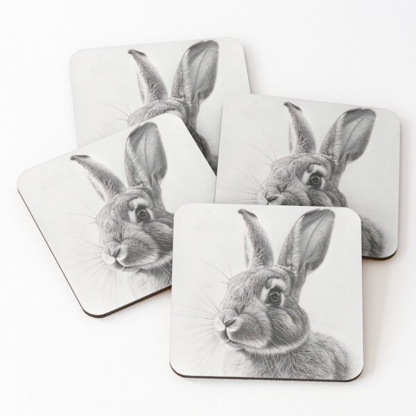 Item preview, Black and white Rabbit pencil drawing designed and sold by Pencil-Art.
