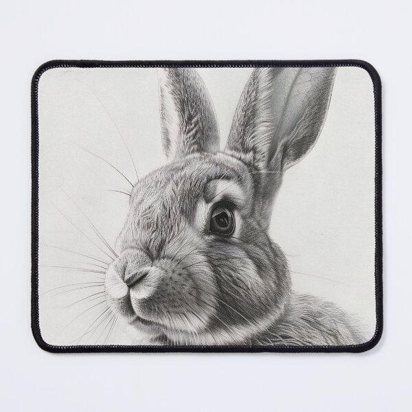 Item preview, Black and white Rabbit pencil drawing designed and sold by Pencil-Art.
