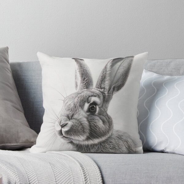 Item preview, Black and white Rabbit pencil drawing designed and sold by Pencil-Art.