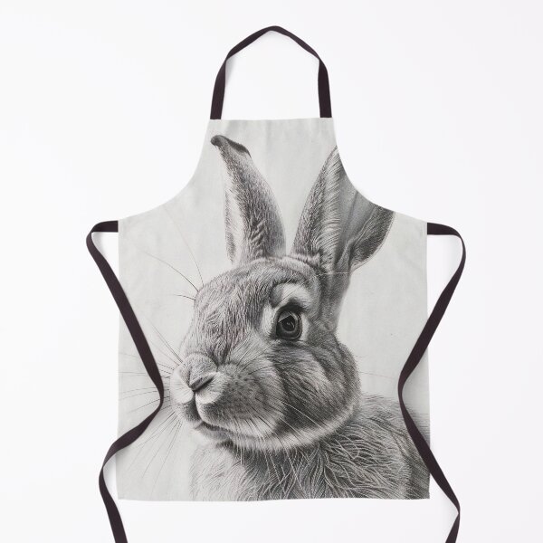 Item preview, Black and white Rabbit pencil drawing designed and sold by Pencil-Art.