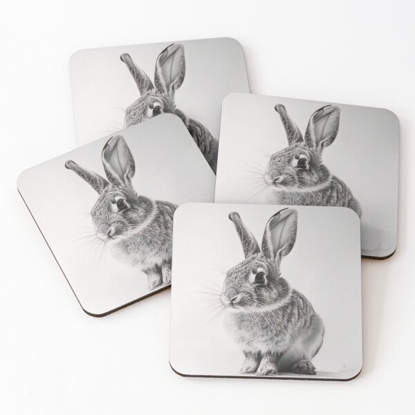 Item preview, Black and white Rabbit pencil drawing designed and sold by Pencil-Art.