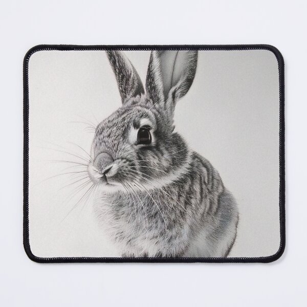 Item preview, Black and white Rabbit pencil drawing designed and sold by Pencil-Art.