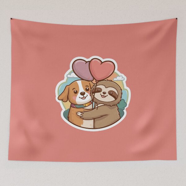 Item preview, Cute Sloth and pug Friendship for Pug Lover designed and sold by Laugh-Lines.