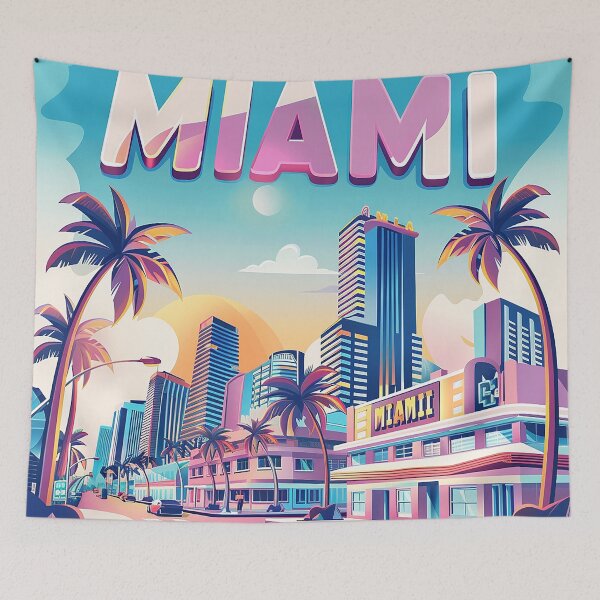 Item preview, Miami Travel Illustration designed and sold by nomiraclehere.