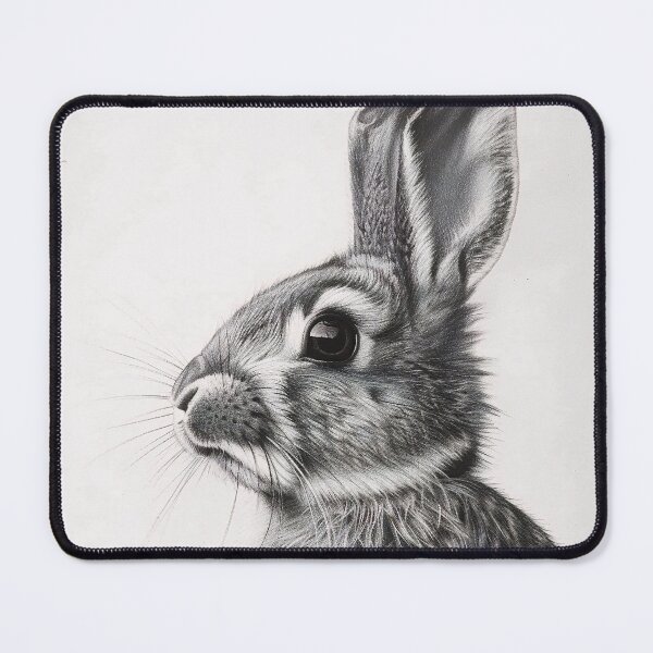Item preview, Black and white Rabbit pencil drawing designed and sold by Pencil-Art.