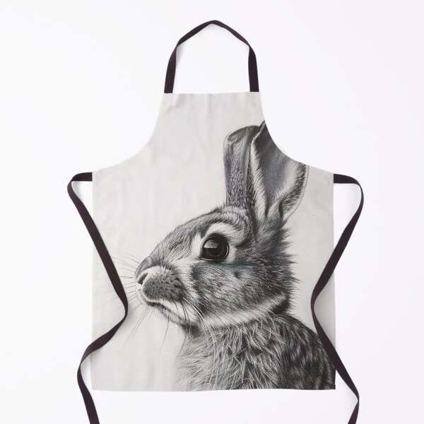 Item preview, Black and white Rabbit pencil drawing designed and sold by Pencil-Art.