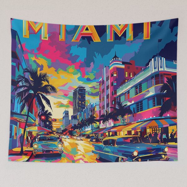 Item preview, Miami Travel Illustration designed and sold by nomiraclehere.