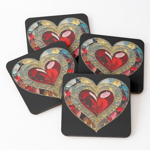 Item preview, Red Stained Glass Heart designed and sold by Lee Hiller Designs.